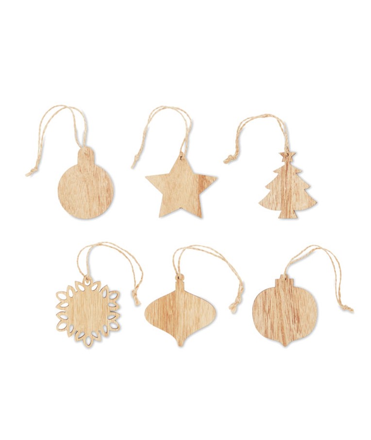 CHRISET - Set of wooden Xmas ornaments