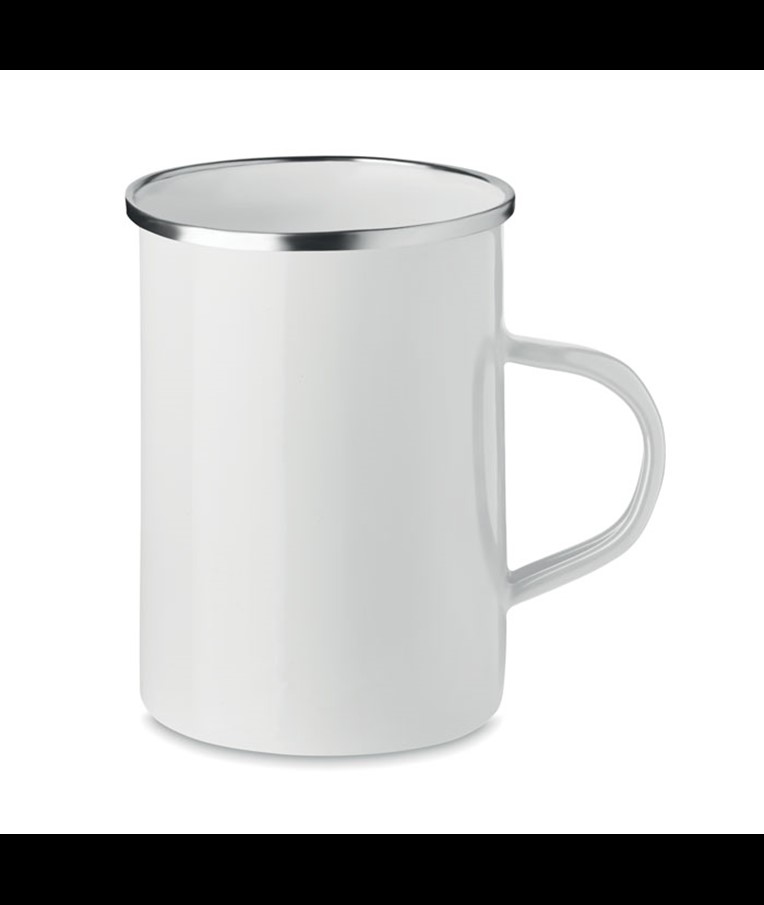 SILVER - Metal mug with enamel layer