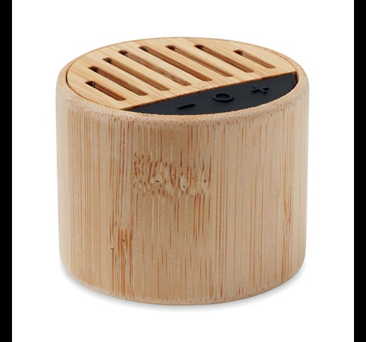 ROUND LUX - Round bamboo wireless speaker