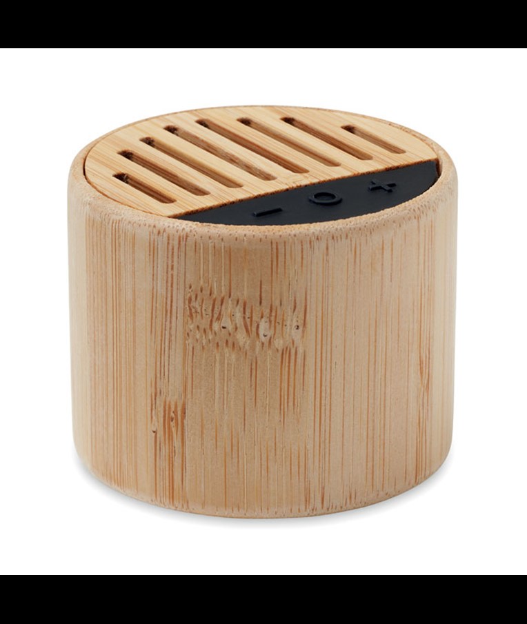 ROUND LUX - Okrogel brezžični zvočnik iz bambusa