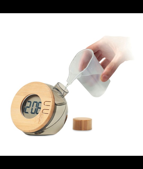 DROPPY LUX - Water powered bamboo LCD clock