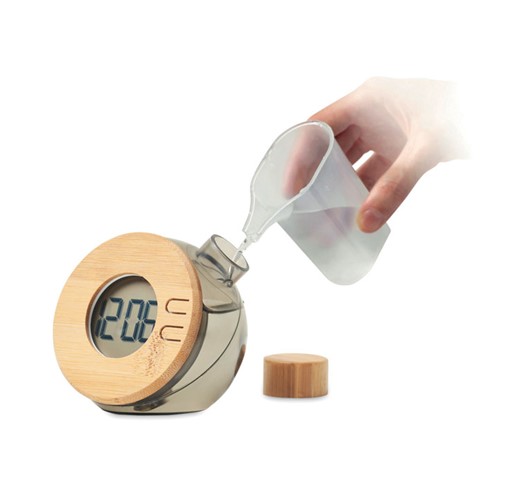 DROPPY LUX - Water powered bamboo LCD clock