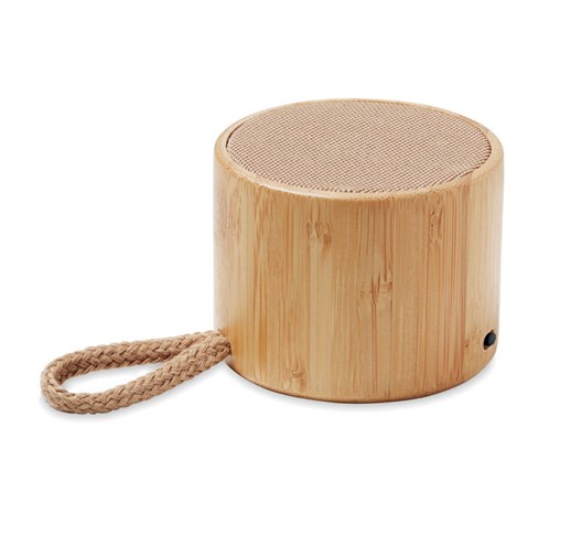 COOL - Okrogel brezžični zvočnik iz bambusa