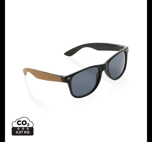 GRS recycled PC plastic sunglasses with cork