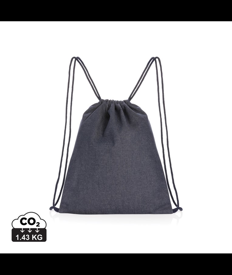Impact AWARE™ recycled denim drawstring backpack