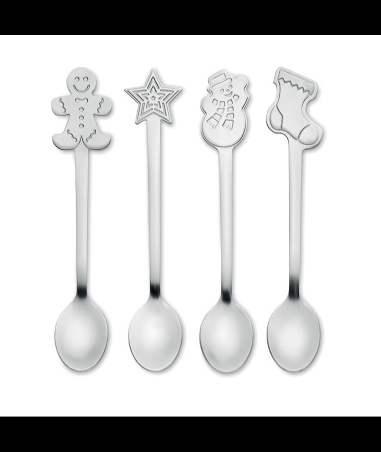 CHIP SET - Set of 4 Christmas tea spoon