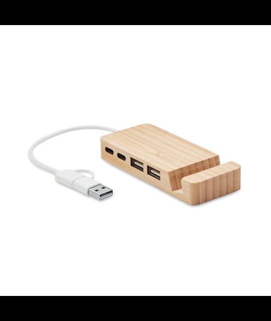HUBSTAND - Bamboo USB 4 ports hub
