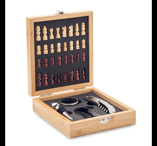 CHESSET - Chess board wine set