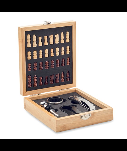 CHESSET - Chess board wine set