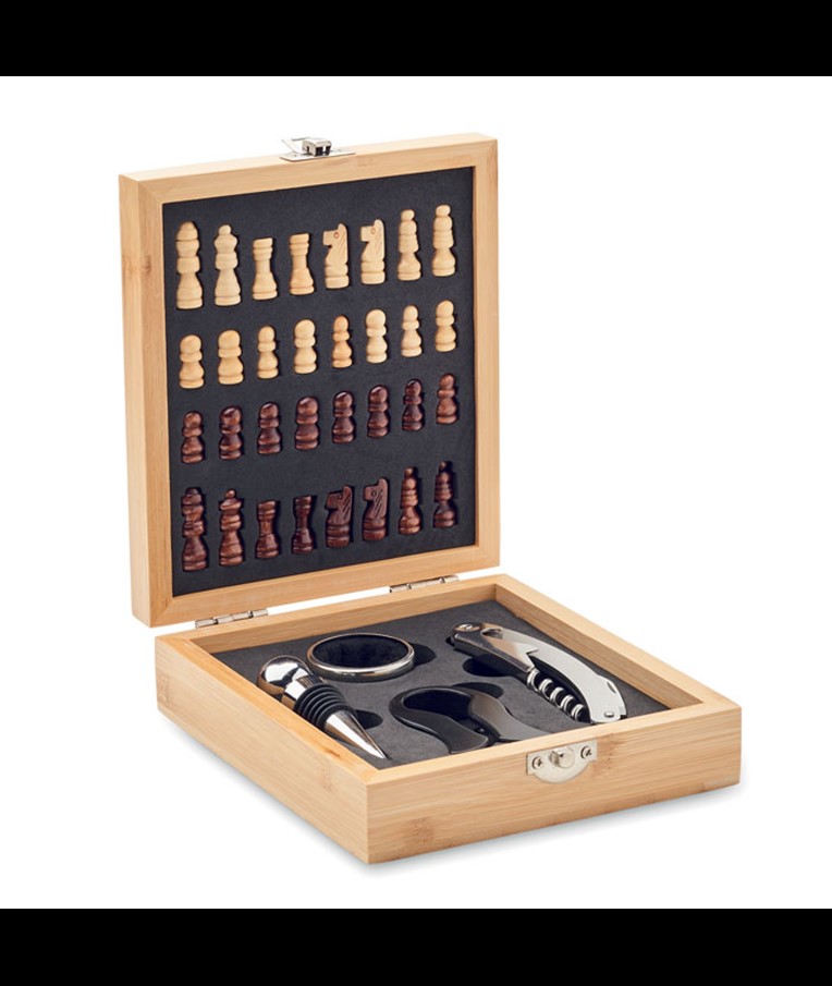 CHESSET - Chess board wine set