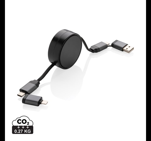 Terra RCS izvlečni kabel 6 v 1 iz recikliranega aluminija