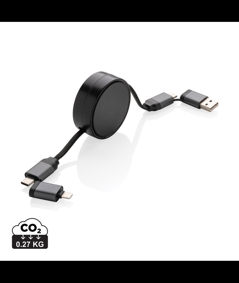 Terra RCS izvlečni kabel 6 v 1 iz recikliranega aluminija