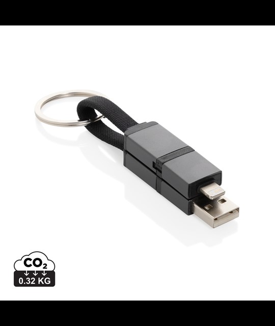 Kabel za hitro polnjenje 4 v 1 60 W iz recikliranega aluminija Terra