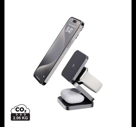 Zložljiv polnilnik 3 v 1 15 W Terra RCS iz recikliranega aluminija