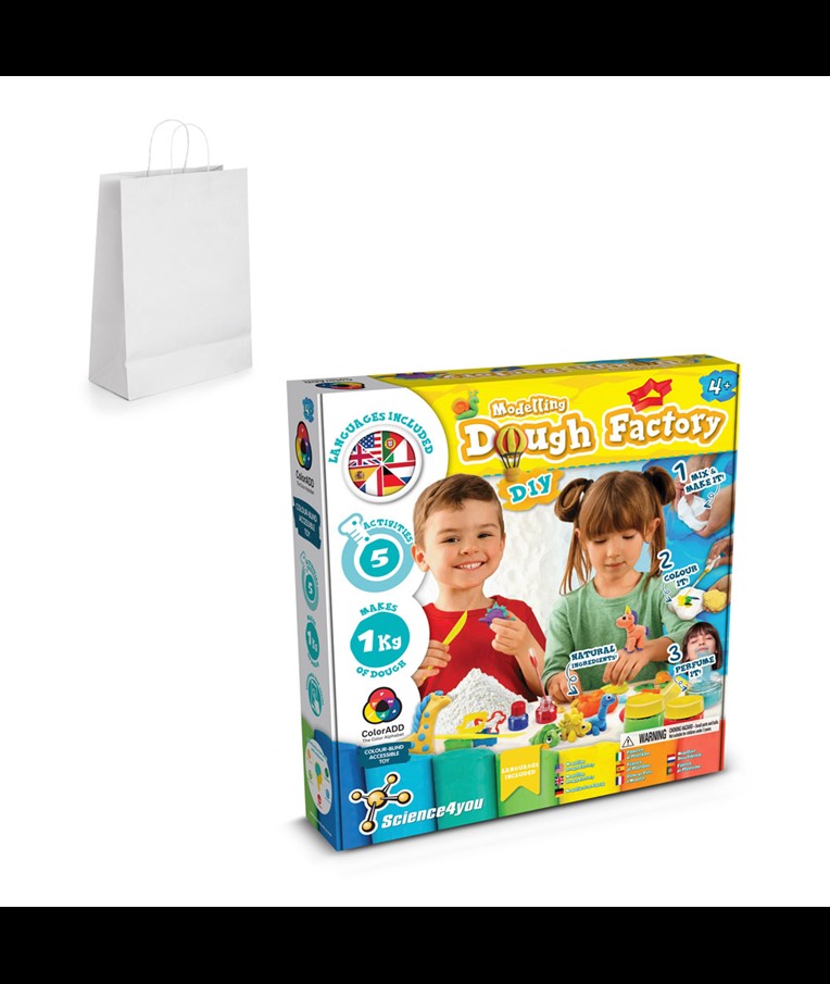 Modeling Dough Factory Kit III. Educational game supplied with a kraft paper gift bag (100 g/m²)