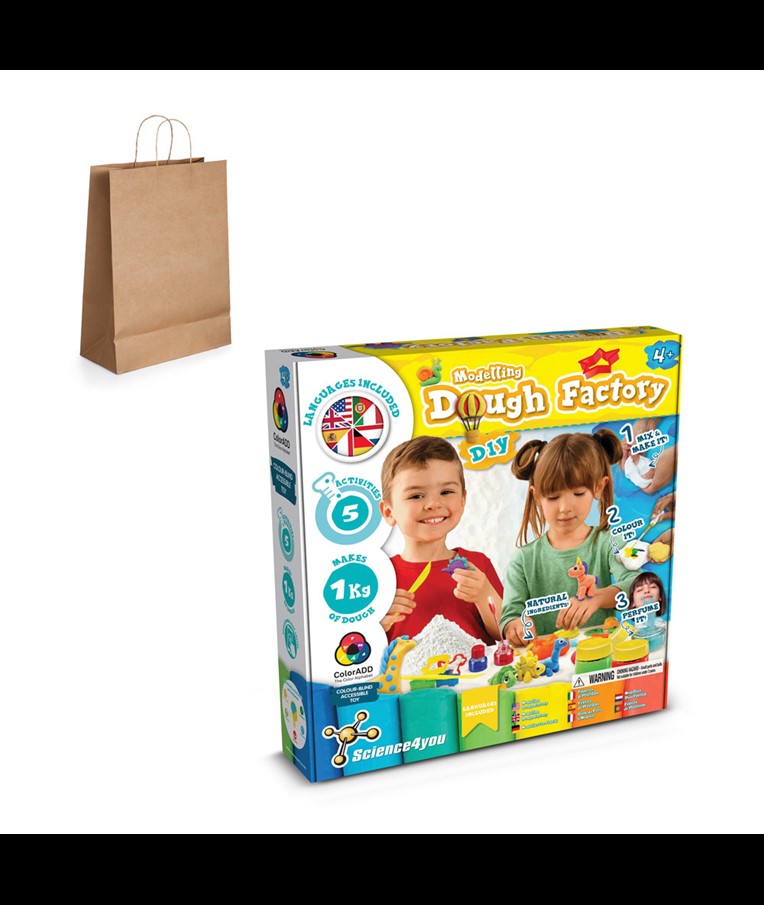 Modeling Dough Factory Kit IV. Educational game supplied with a kraft paper gift bag (115 g/m²)