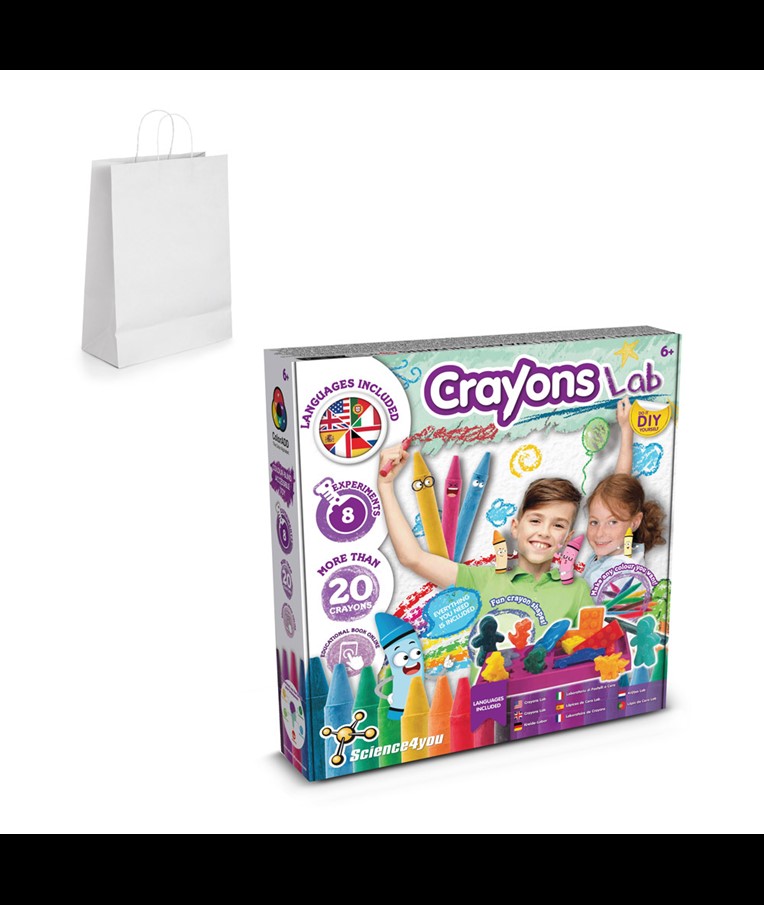 Crayon Factory Kit III. Educational game supplied with a kraft paper gift bag (100 g/m²)