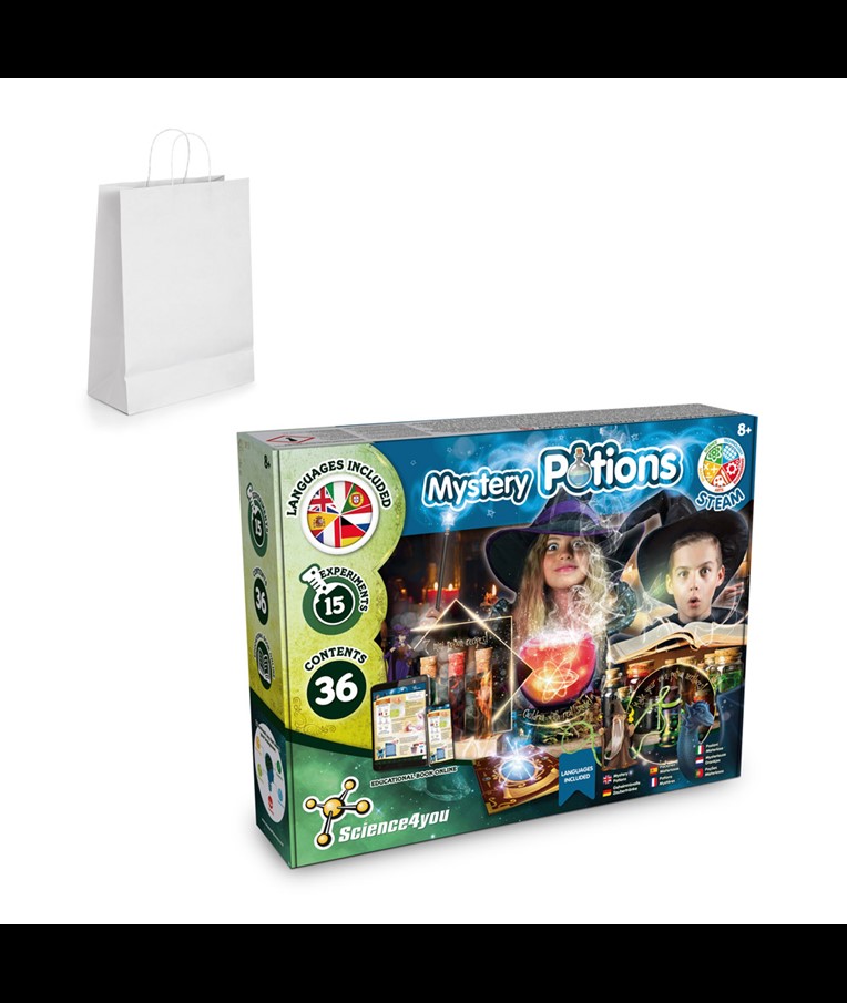 Mystery Potions Kit II. Educational kit supplied with a kraft paper gift bag (100 g/m²)
