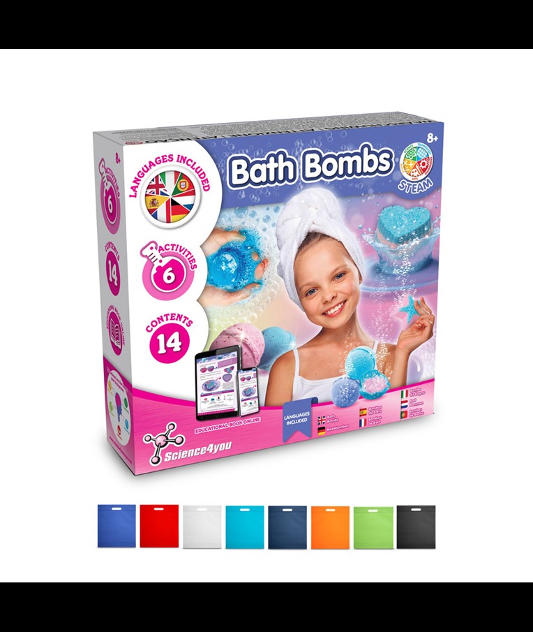 Bath Bombs Kit IV. Educational toy supplied with a non-woven gift bag (80 g/m²)