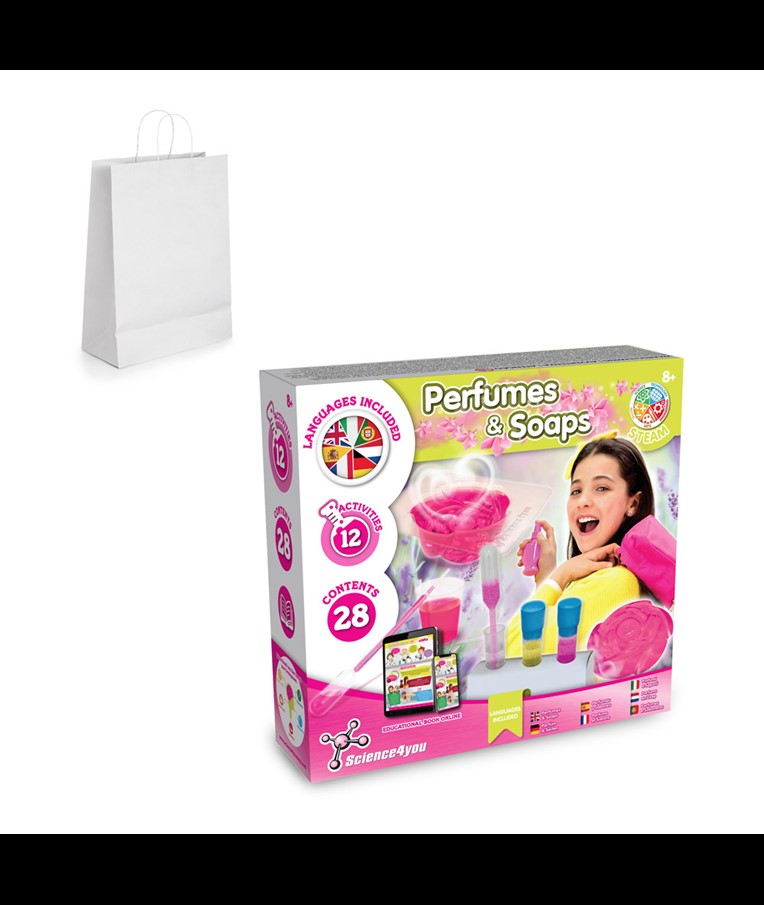 Perfume & Soap Factory Kit II. Educational game supplied with a kraft paper gift bag (90 g/m²)