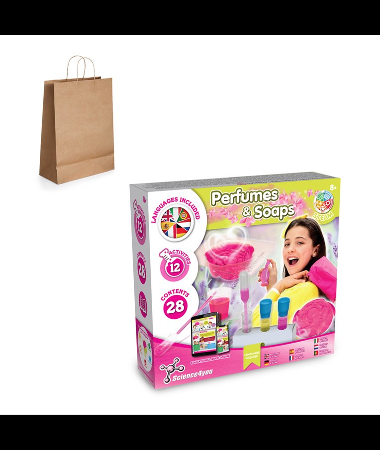 Perfume & Soap Factory Kit III. Educational game supplied with a kraft paper gift bag (115 g/m²)