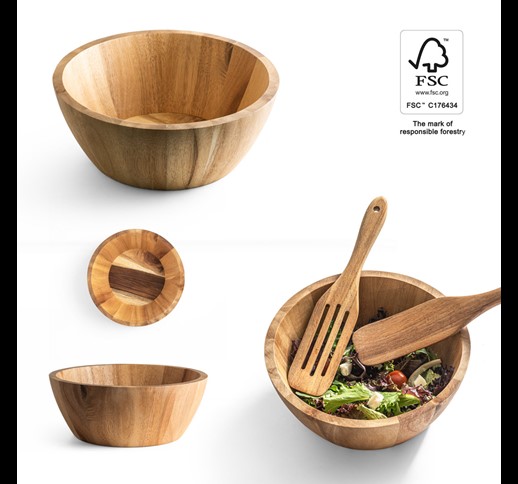 SAGE. Round acacia wood salad bowl