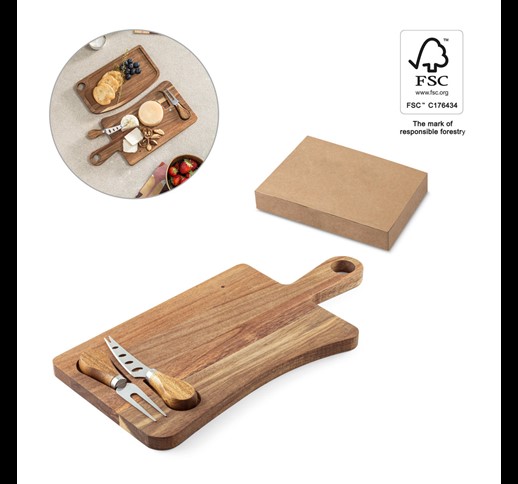 CASSIA. Acacia wood cheese board with handle, made from FSC™ certified material and other controlled materials