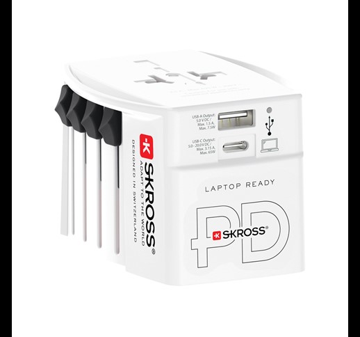 SKROSS World potovalni adapter MUV 65W PD s kablom USB C