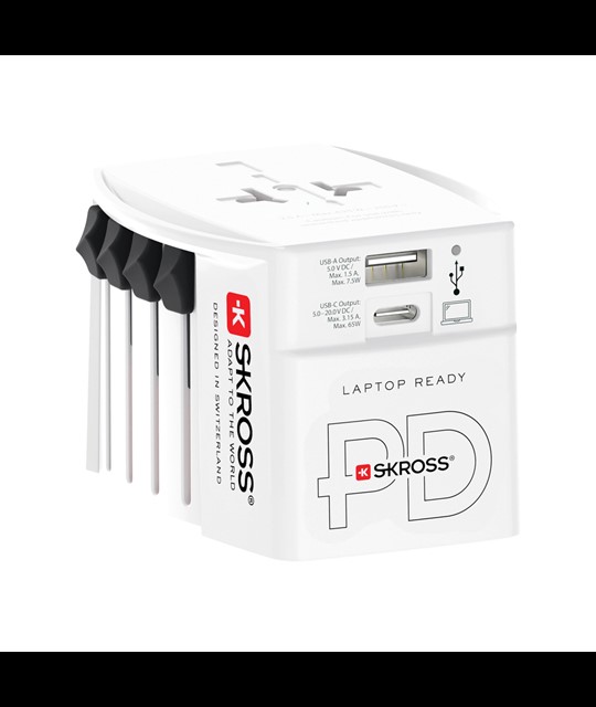 SKROSS World potovalni adapter MUV 65W PD s kablom USB C