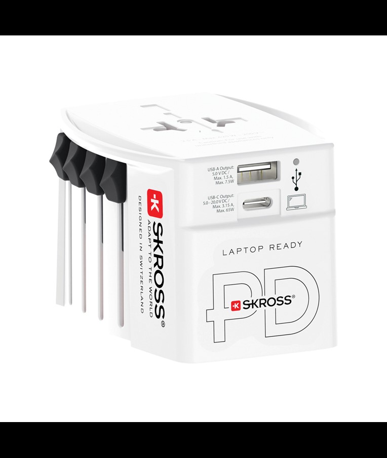 SKROSS World potovalni adapter MUV 65W PD s kablom USB C