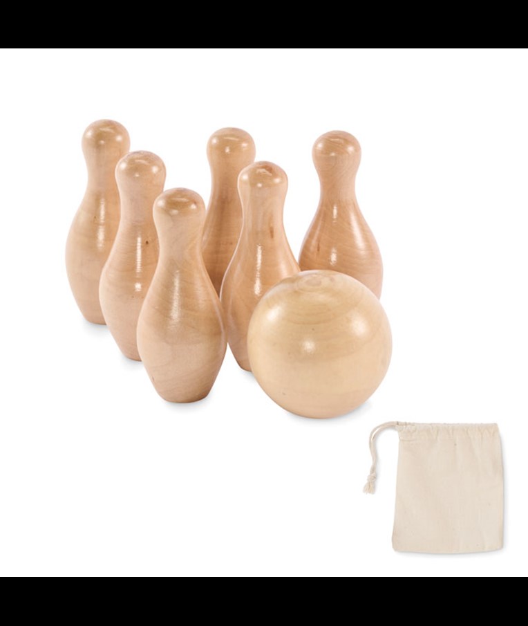 BOLITO - Mini pine wood bowling set