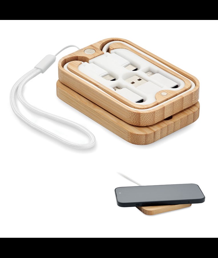 CHARGOO - 15W wireless charger in bamboo
