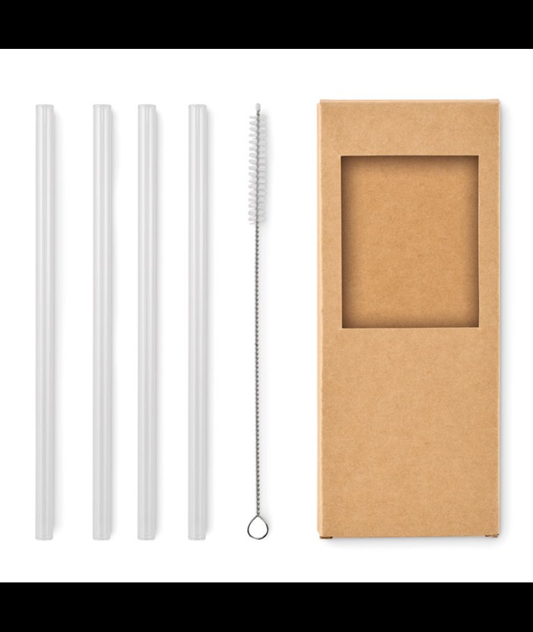 GLAW - 4 reusable glass straws