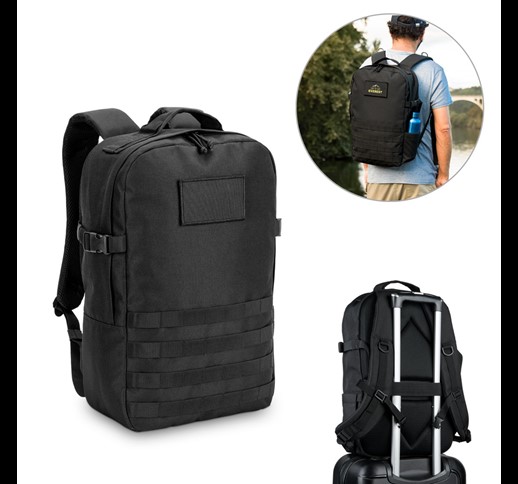 EDINBURGH BPACK. 17'3" Military-style backpack in 600D, high-density recycled polyester and lining in 210D recycled polyester