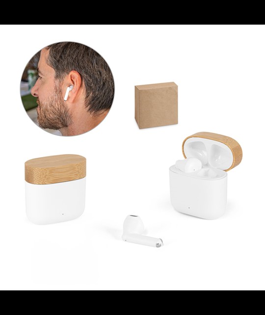 COBAIN. Wireless headphones with 5h of autonomy in recycled ABS (100% rABS) and bamboo