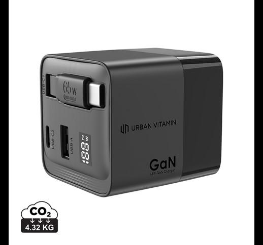 Urban Vitamin Mendocino 65W GaN charger retractable cable
