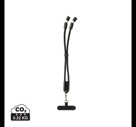 LoopAmp RCS RPET adjustable phone wrist strap 60W cable