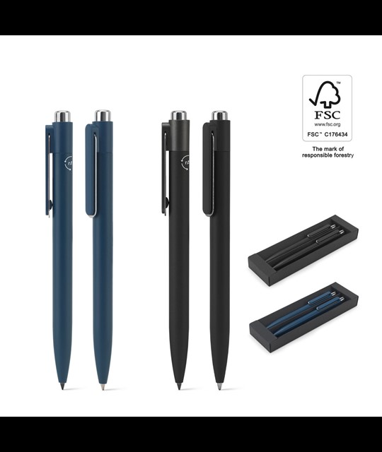 KYLIE SET. Set consisting of a ballpoint and a inkless pen, both made of aluminium (94% recycled)