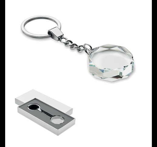 ROUNDWARD - Glass round award key ring