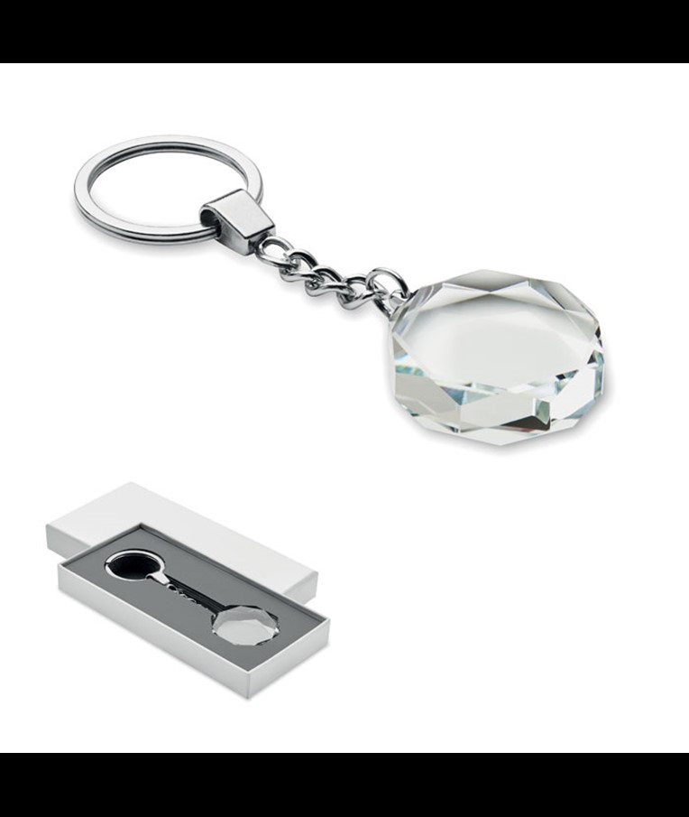 ROUNDWARD - Glass round award key ring