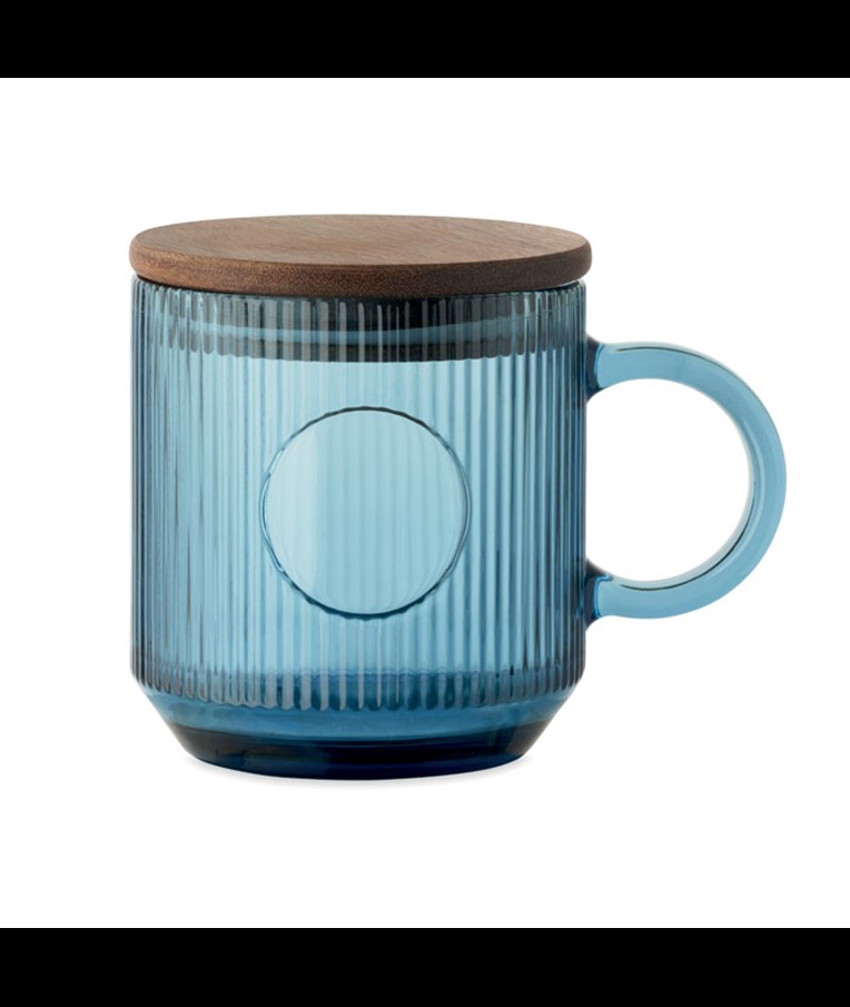 VITRIO MUG - Ribbed glass mug 300ml